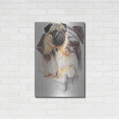 Luxe Metal Art 'Pug and Ghost' by Barbara Keith, Metal Wall Art,24x36