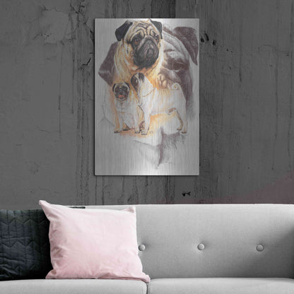 Luxe Metal Art 'Pug and Ghost' by Barbara Keith, Metal Wall Art,24x36