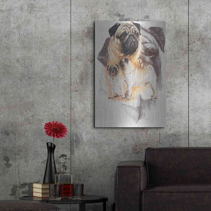 Luxe Metal Art 'Pug and Ghost' by Barbara Keith, Metal Wall Art,24x36