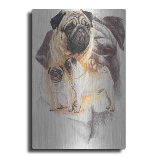 Luxe Metal Art 'Pug and Ghost' by Barbara Keith, Metal Wall Art