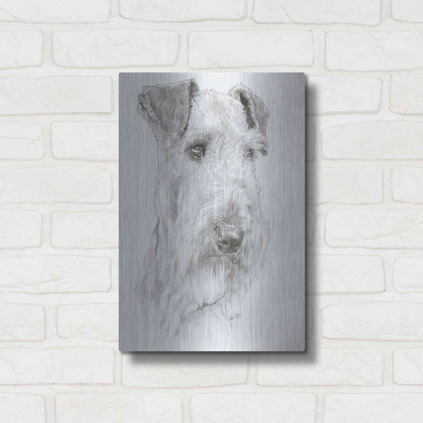 Luxe Metal Art 'Shaggy' by Barbara Keith, Metal Wall Art,12x16