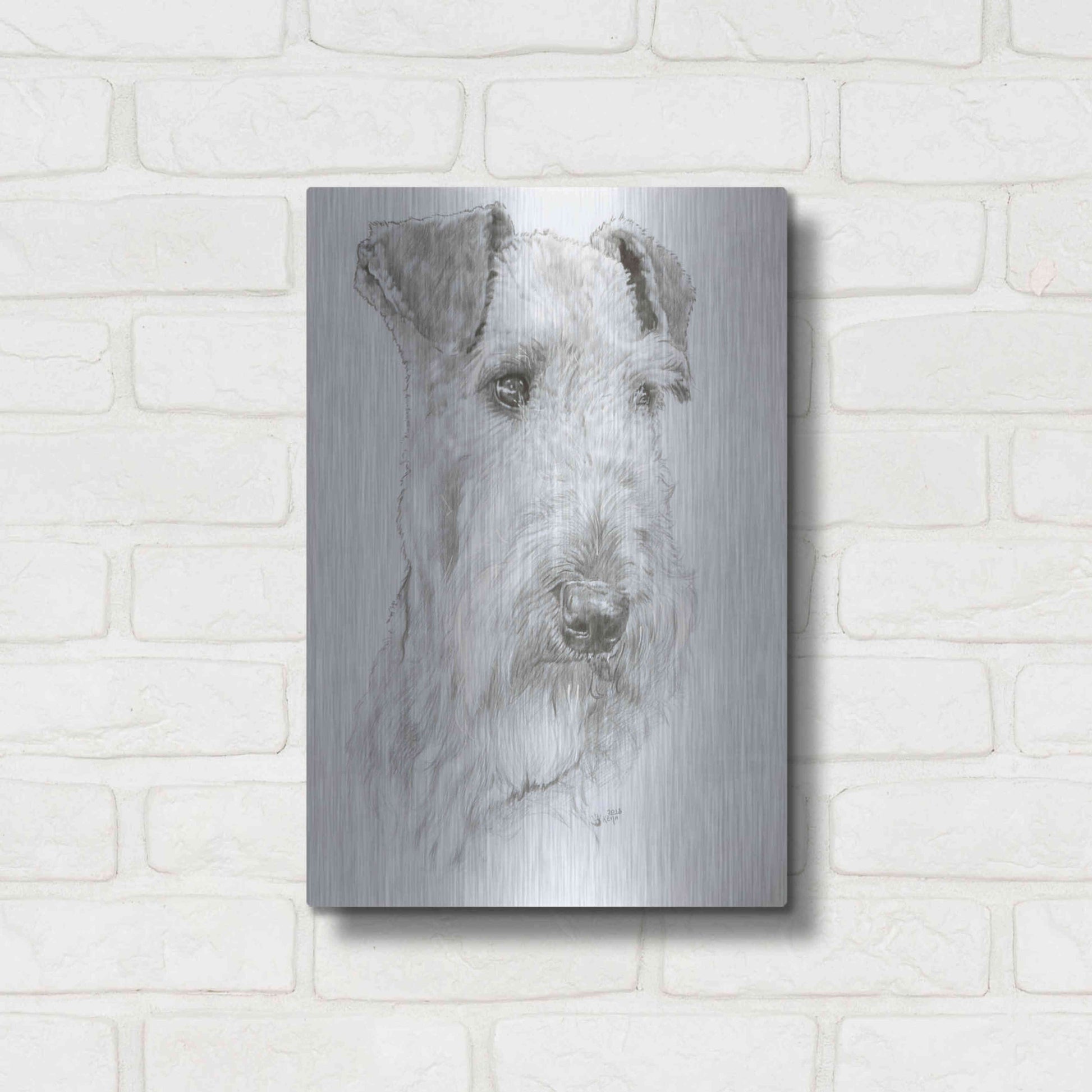 Luxe Metal Art 'Shaggy' by Barbara Keith, Metal Wall Art,12x16