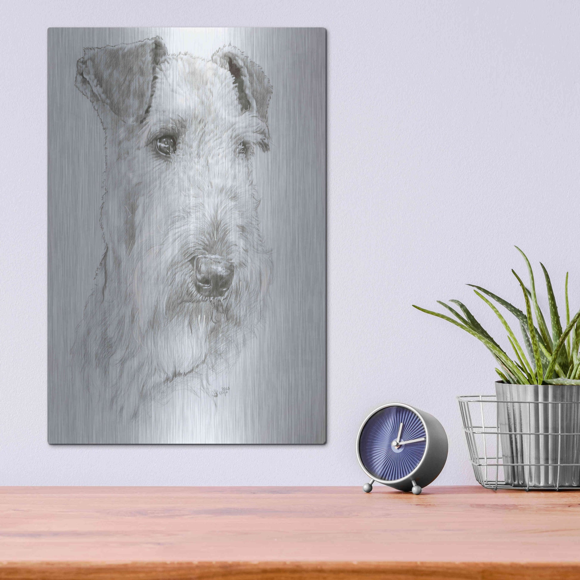 Luxe Metal Art 'Shaggy' by Barbara Keith, Metal Wall Art,12x16