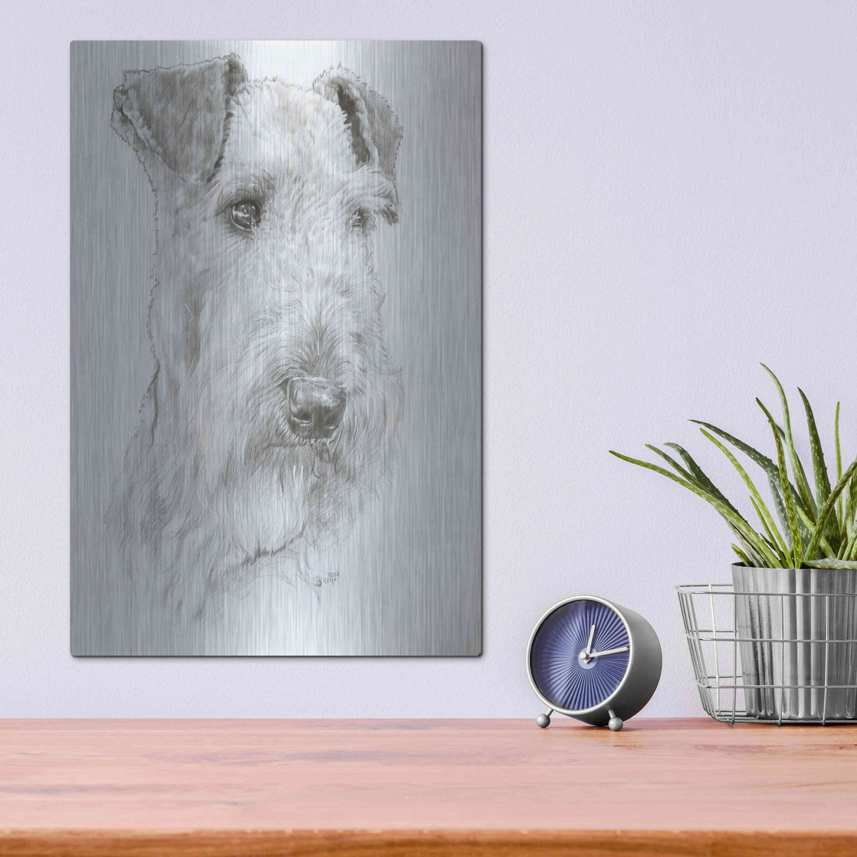 Luxe Metal Art 'Shaggy' by Barbara Keith, Metal Wall Art,12x16