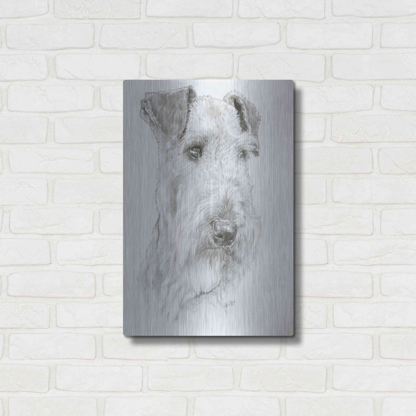 Luxe Metal Art 'Shaggy' by Barbara Keith, Metal Wall Art,16x24