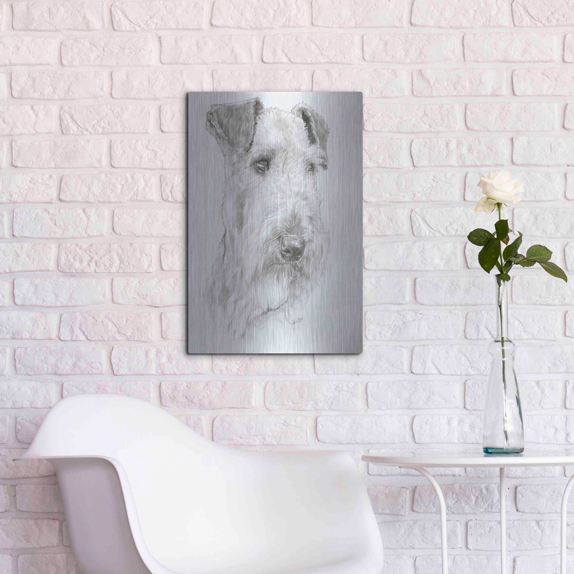 Luxe Metal Art 'Shaggy' by Barbara Keith, Metal Wall Art,16x24