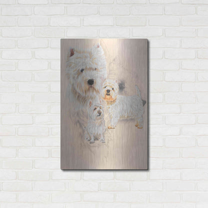 Luxe Metal Art 'West Highland White and Ghost' by Barbara Keith, Metal Wall Art,24x36