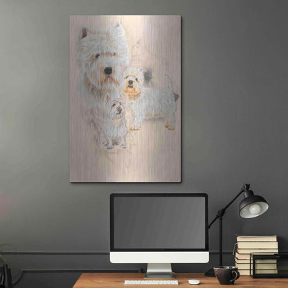 Luxe Metal Art 'West Highland White and Ghost' by Barbara Keith, Metal Wall Art,24x36