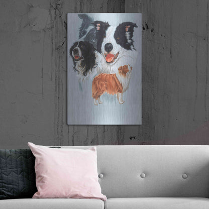 Luxe Metal Art 'Boarder Collie' by Barbara Keith, Metal Wall Art,24x36