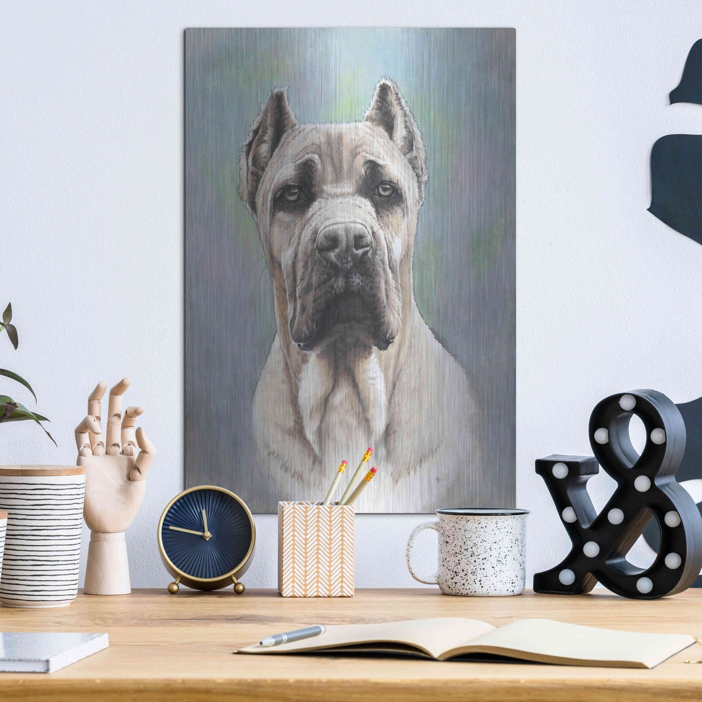 Luxe Metal Art 'Cane Corso 2' by Barbara Keith, Metal Wall Art,12x16