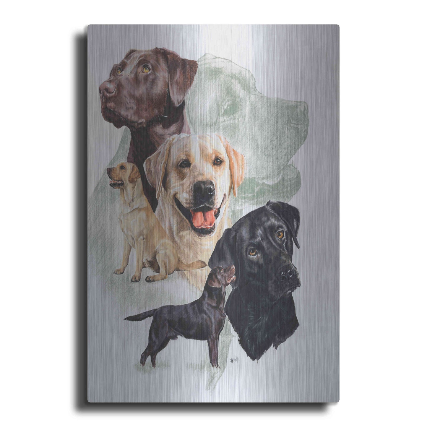 Luxe Metal Art 'Labrador 2' by Barbara Keith, Metal Wall Art