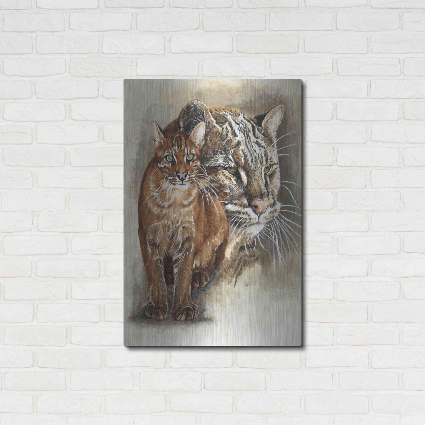 Luxe Metal Art 'Asian Golden Cat' by Barbara Keith, Metal Wall Art,24x36