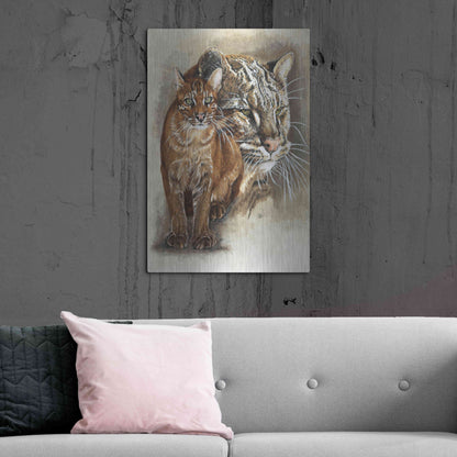 Luxe Metal Art 'Asian Golden Cat' by Barbara Keith, Metal Wall Art,24x36