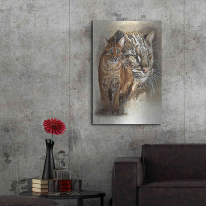 Luxe Metal Art 'Asian Golden Cat' by Barbara Keith, Metal Wall Art,24x36