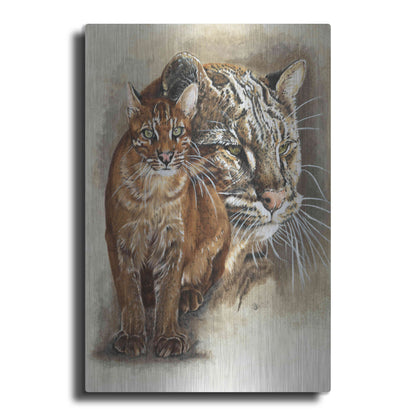 Luxe Metal Art 'Asian Golden Cat' by Barbara Keith, Metal Wall Art