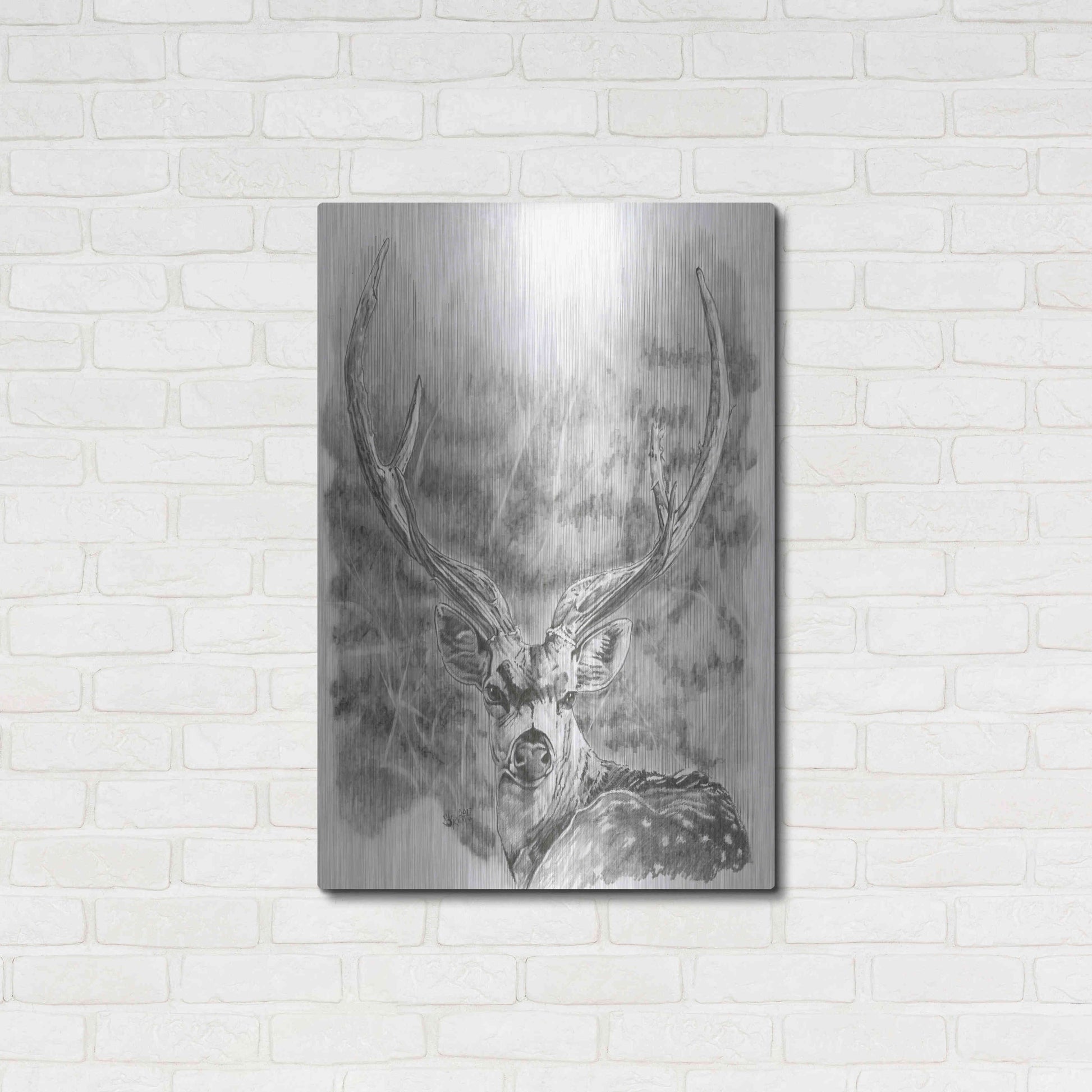 Luxe Metal Art 'Chital Deer' by Barbara Keith, Metal Wall Art,24x36