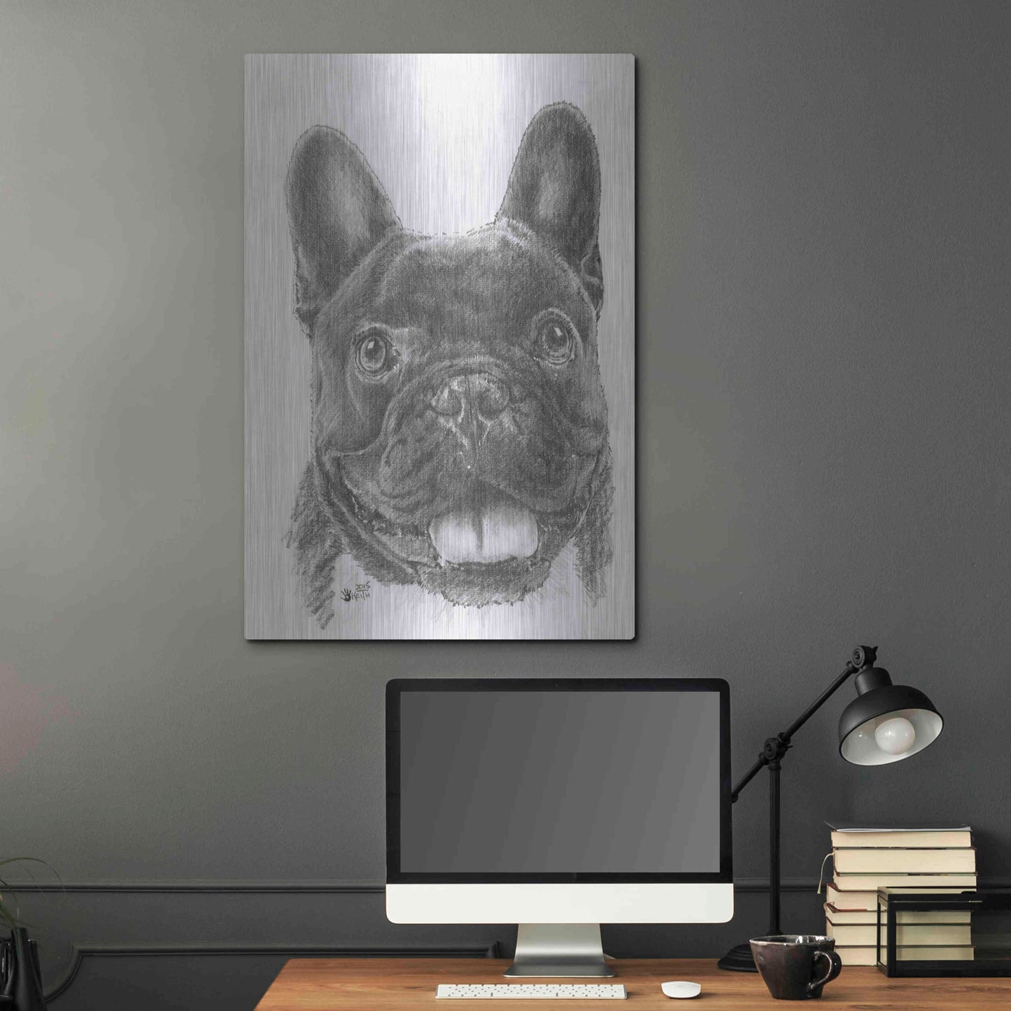 Luxe Metal Art 'French Bulldog 3' by Barbara Keith, Metal Wall Art,24x36