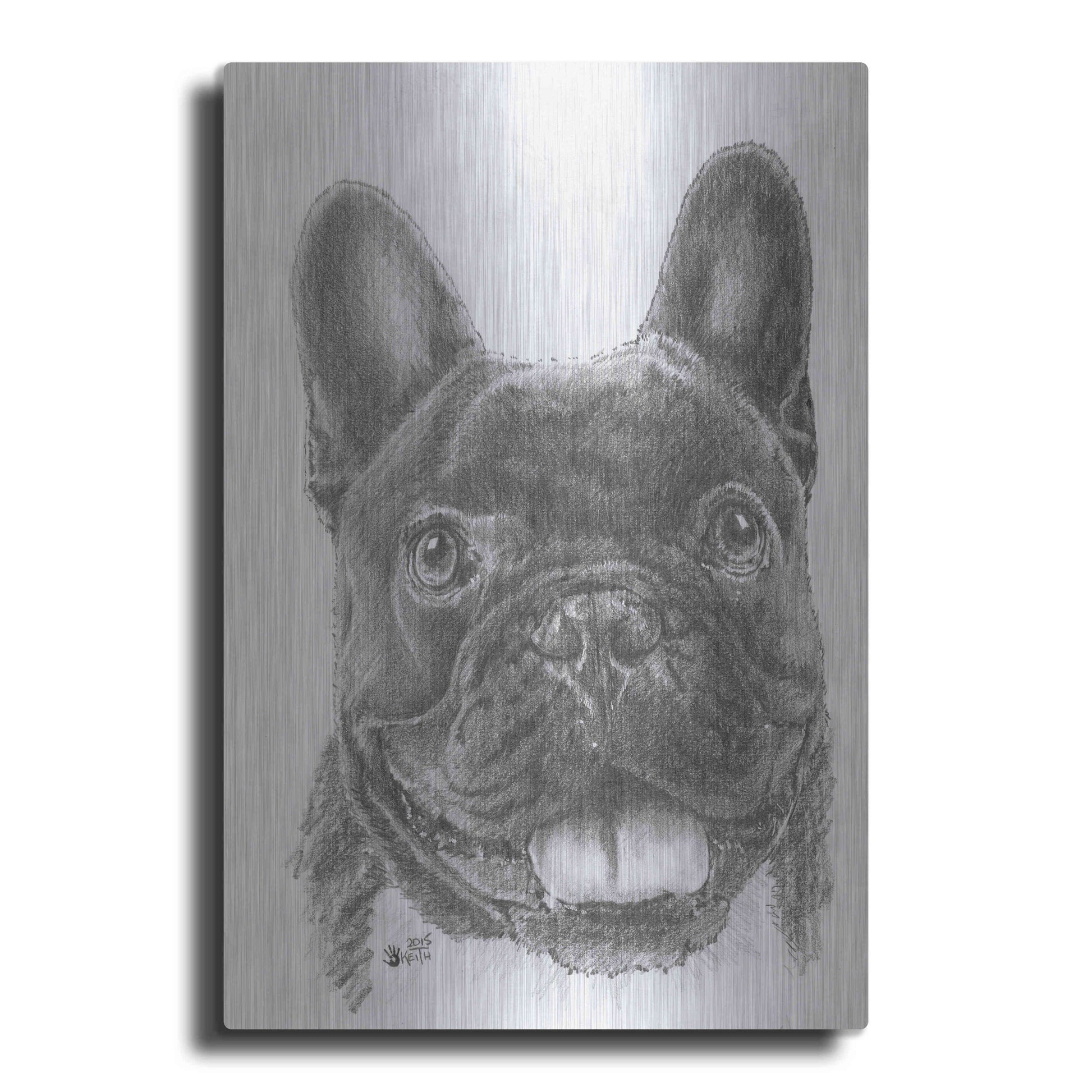 Luxe Metal Art 'French Bulldog 3' by Barbara Keith, Metal Wall Art