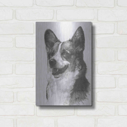 Luxe Metal Art 'Welsh Corgi' by Barbara Keith, Metal Wall Art,12x16