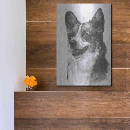 Luxe Metal Art 'Welsh Corgi' by Barbara Keith, Metal Wall Art,12x16