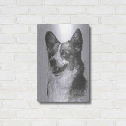 Luxe Metal Art 'Welsh Corgi' by Barbara Keith, Metal Wall Art,16x24