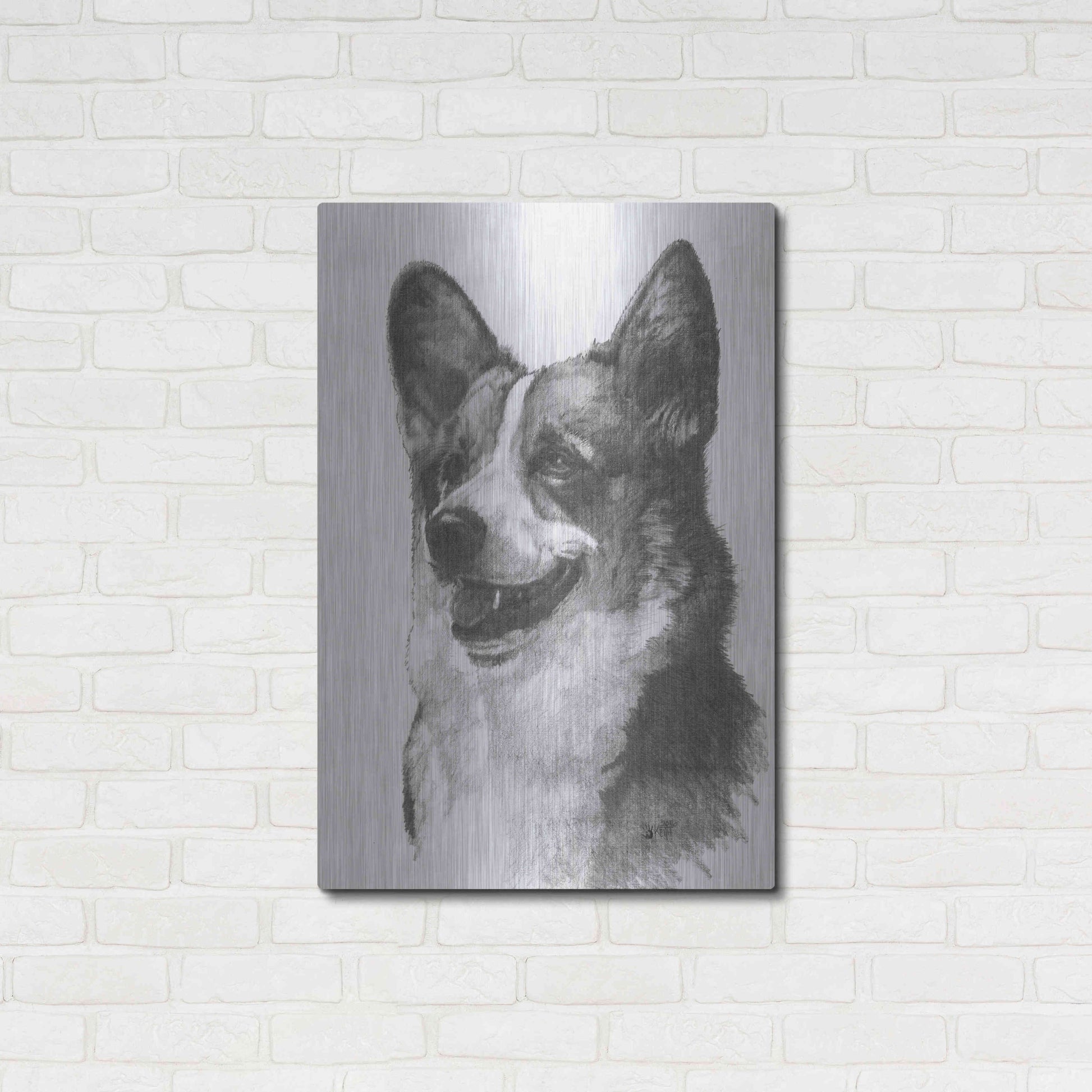 Luxe Metal Art 'Welsh Corgi' by Barbara Keith, Metal Wall Art,24x36