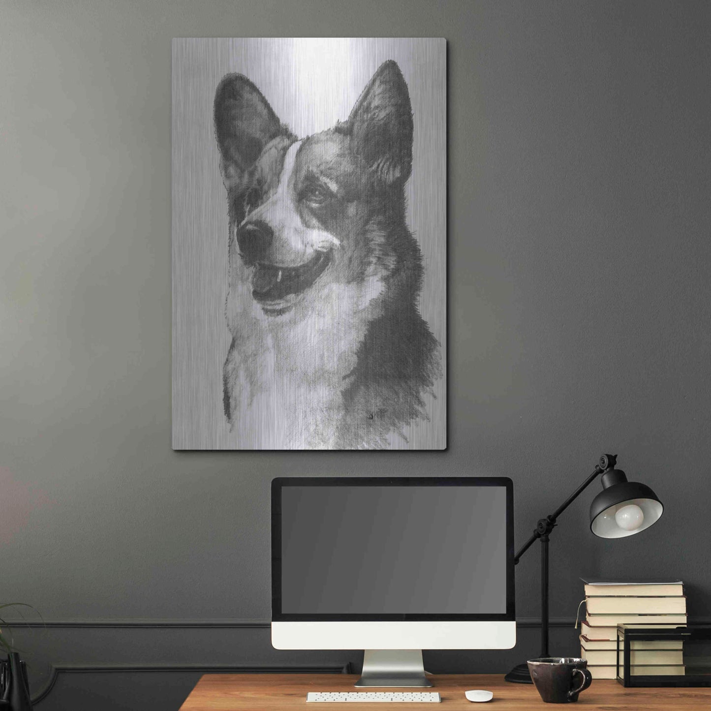 Luxe Metal Art 'Welsh Corgi' by Barbara Keith, Metal Wall Art,24x36