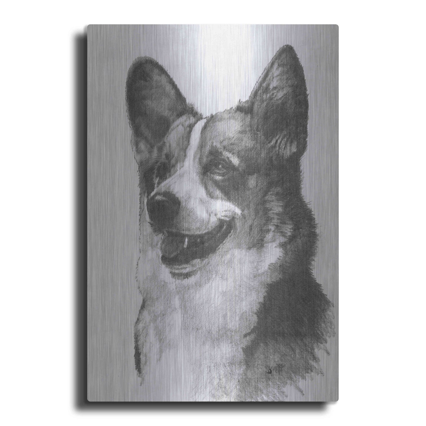 Luxe Metal Art 'Welsh Corgi' by Barbara Keith, Metal Wall Art