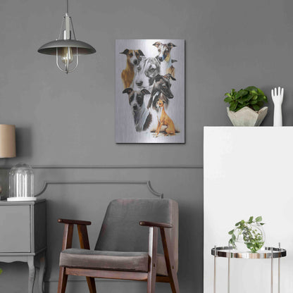 Luxe Metal Art 'Italian Greyhound Medley' by Barbara Keith, Metal Wall Art,16x24