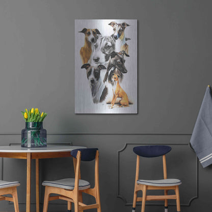 Luxe Metal Art 'Italian Greyhound Medley' by Barbara Keith, Metal Wall Art,24x36