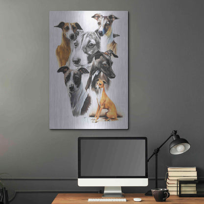 Luxe Metal Art 'Italian Greyhound Medley' by Barbara Keith, Metal Wall Art,24x36
