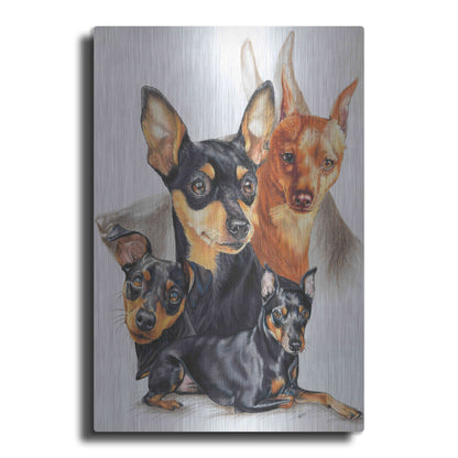 Luxe Metal Art 'Miniature Pinscher Medley' by Barbara Keith, Metal Wall Art