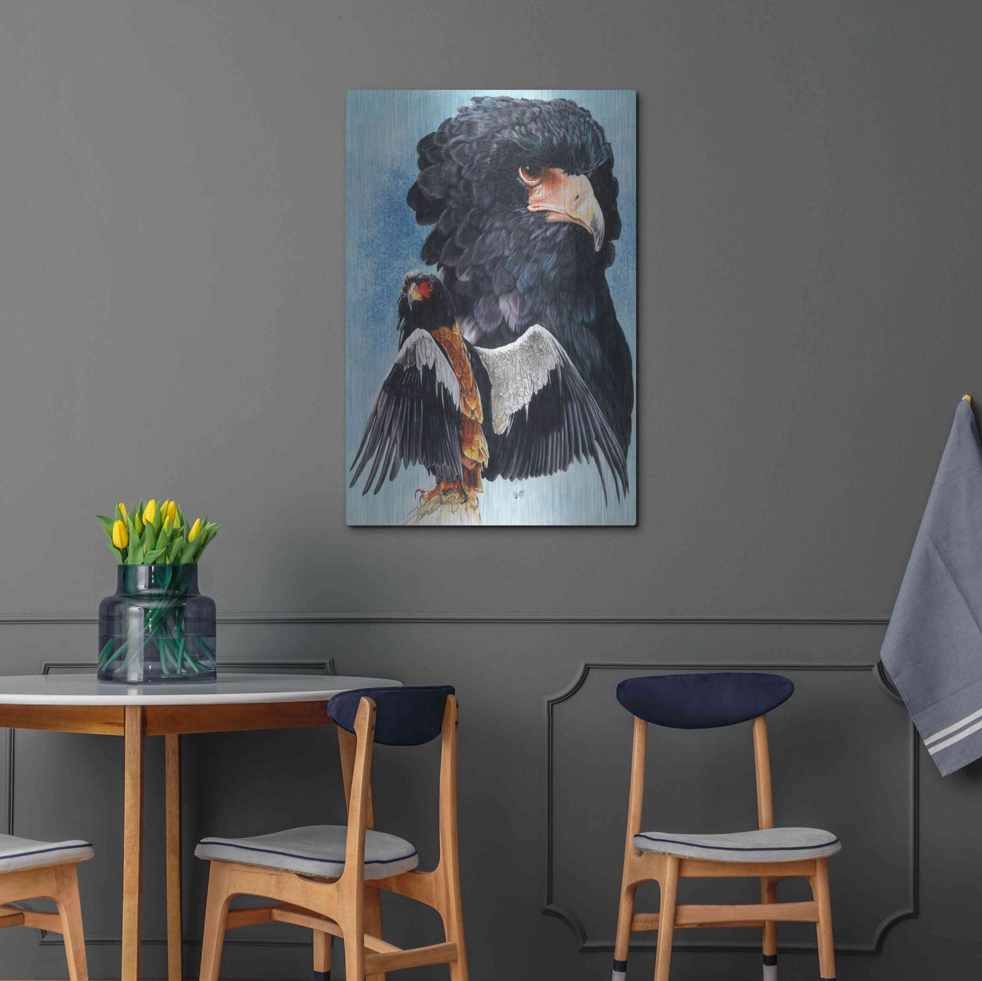 Luxe Metal Art 'Bateleur Eagle' by Barbara Keith, Metal Wall Art,24x36