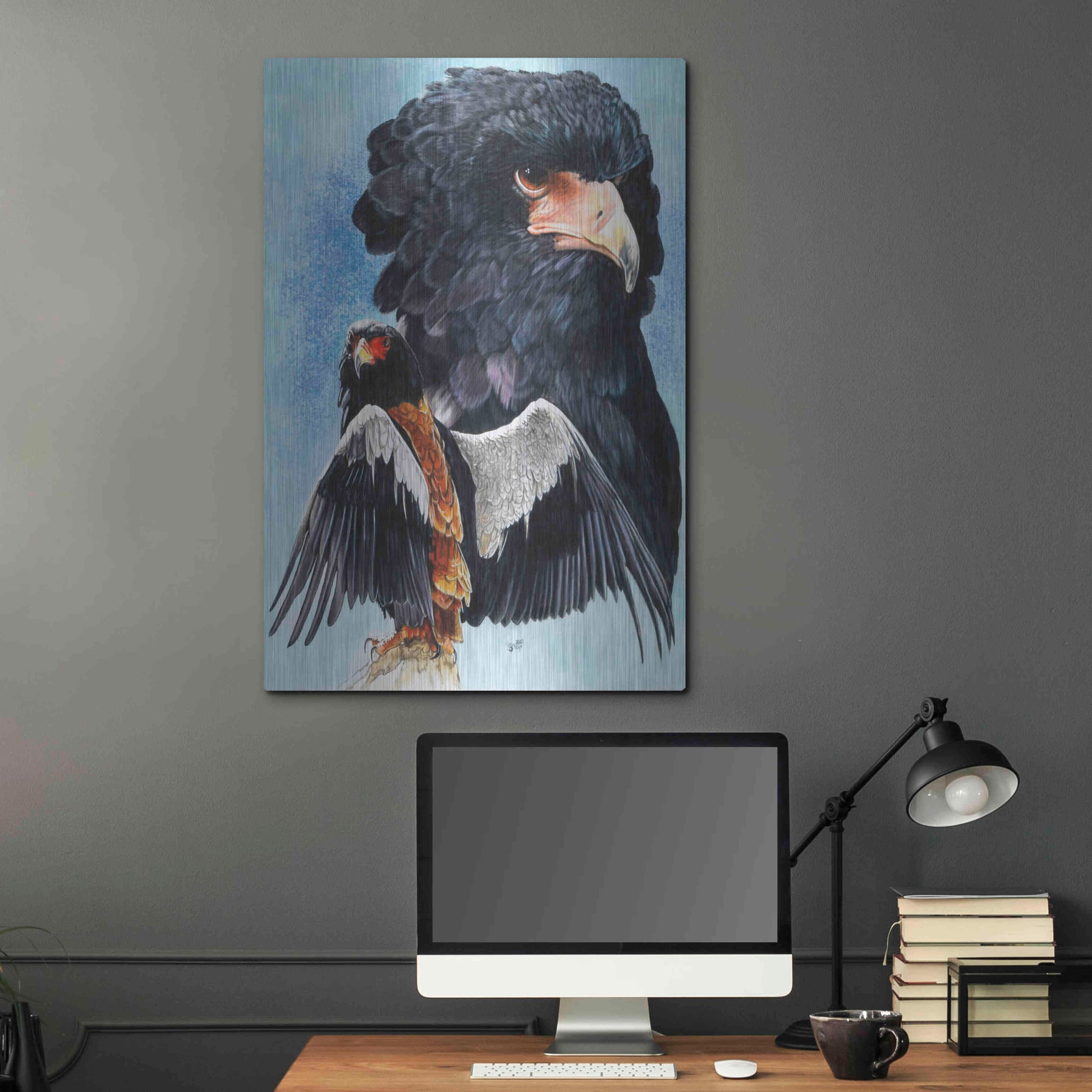 Luxe Metal Art 'Bateleur Eagle' by Barbara Keith, Metal Wall Art,24x36