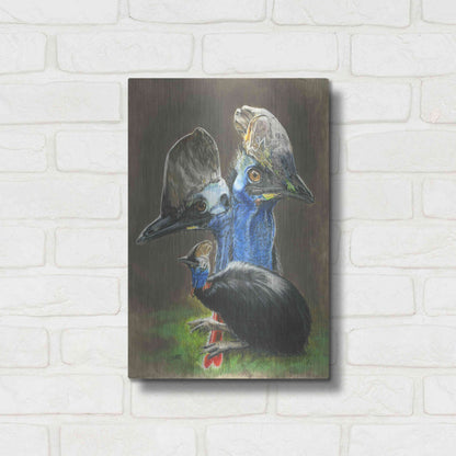 Luxe Metal Art 'Cassawary' by Barbara Keith, Metal Wall Art,12x16