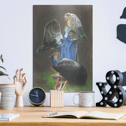 Luxe Metal Art 'Cassawary' by Barbara Keith, Metal Wall Art,12x16