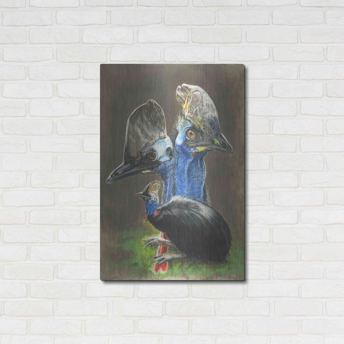 Luxe Metal Art 'Cassawary' by Barbara Keith, Metal Wall Art,24x36