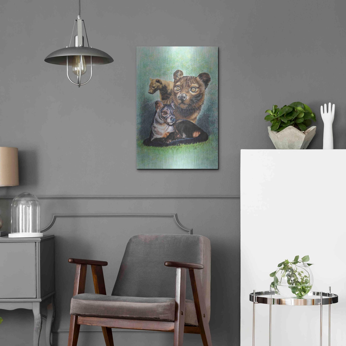 Luxe Metal Art 'Fossa' by Barbara Keith, Metal Wall Art,16x24