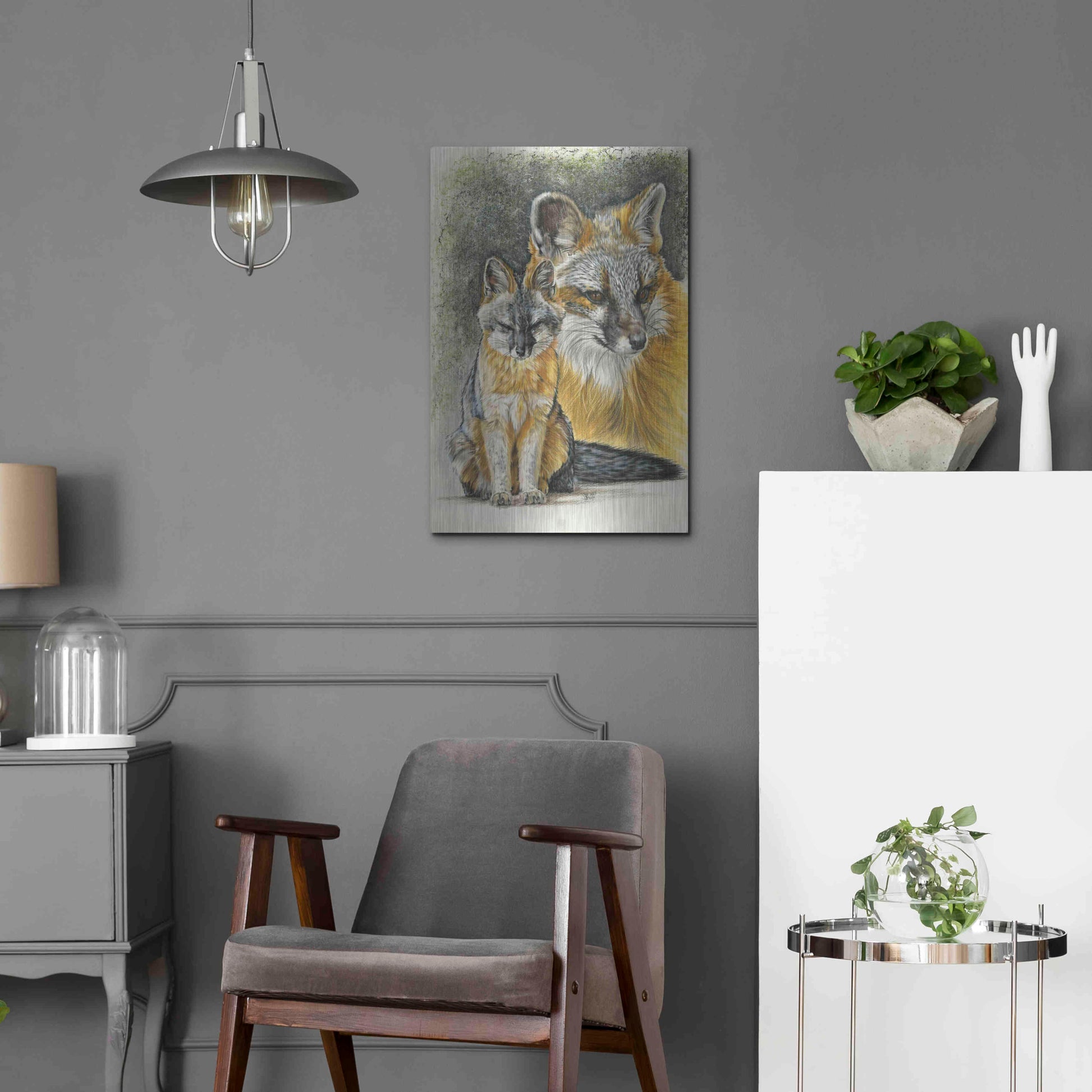 Luxe Metal Art 'Furtive' by Barbara Keith, Metal Wall Art,16x24