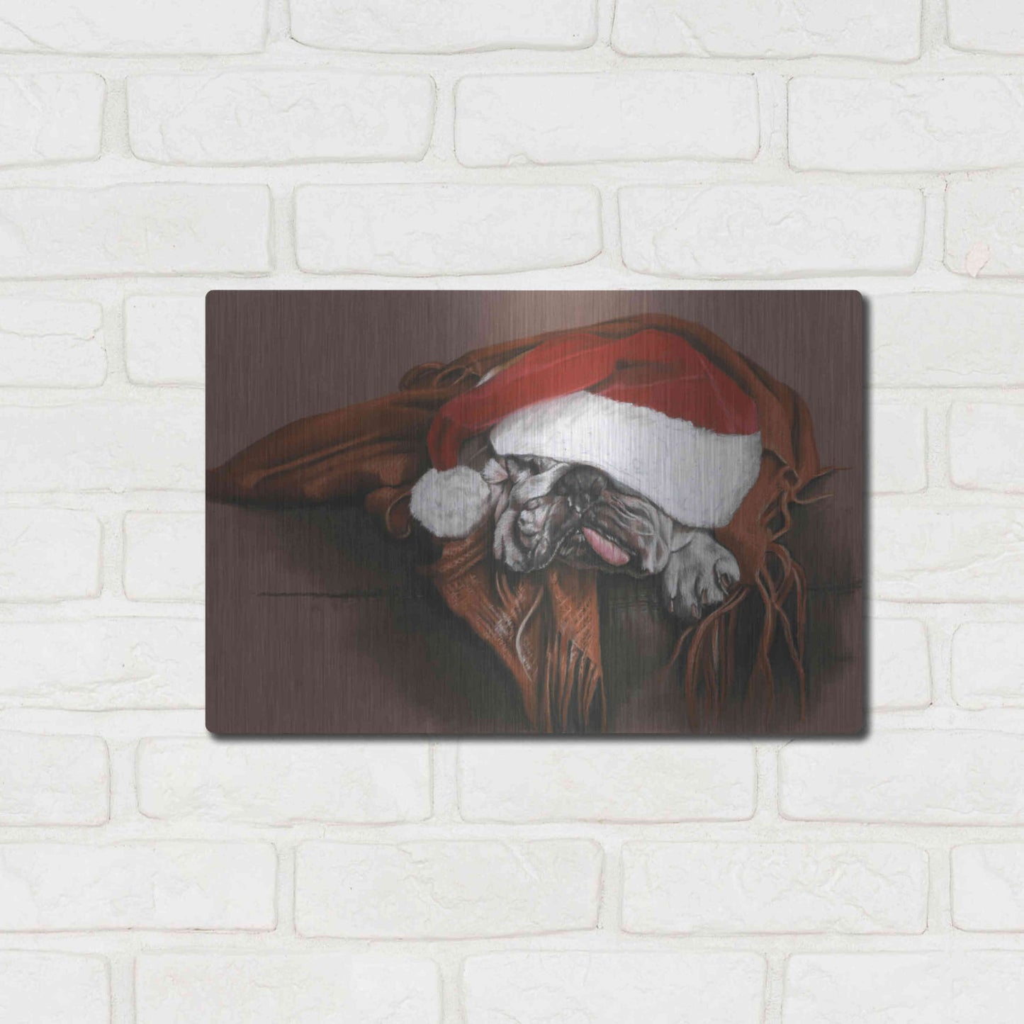 Luxe Metal Art 'Overworked Elf' by Barbara Keith, Metal Wall Art,16x12