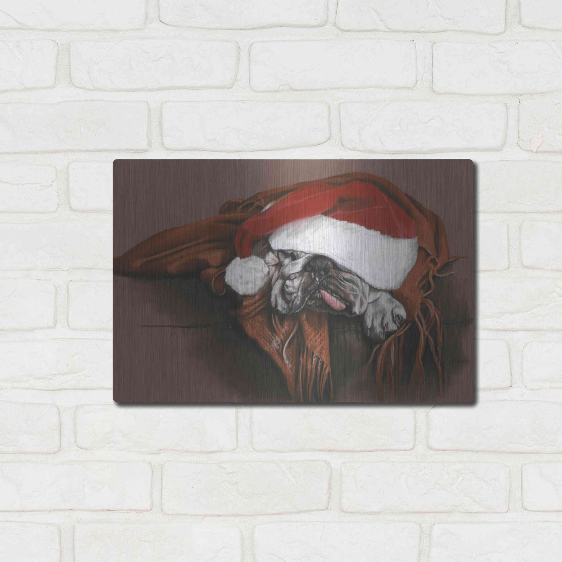 Luxe Metal Art 'Overworked Elf' by Barbara Keith, Metal Wall Art,16x12