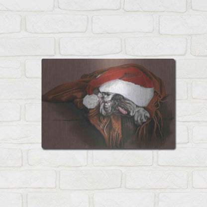 Luxe Metal Art 'Overworked Elf' by Barbara Keith, Metal Wall Art,16x12