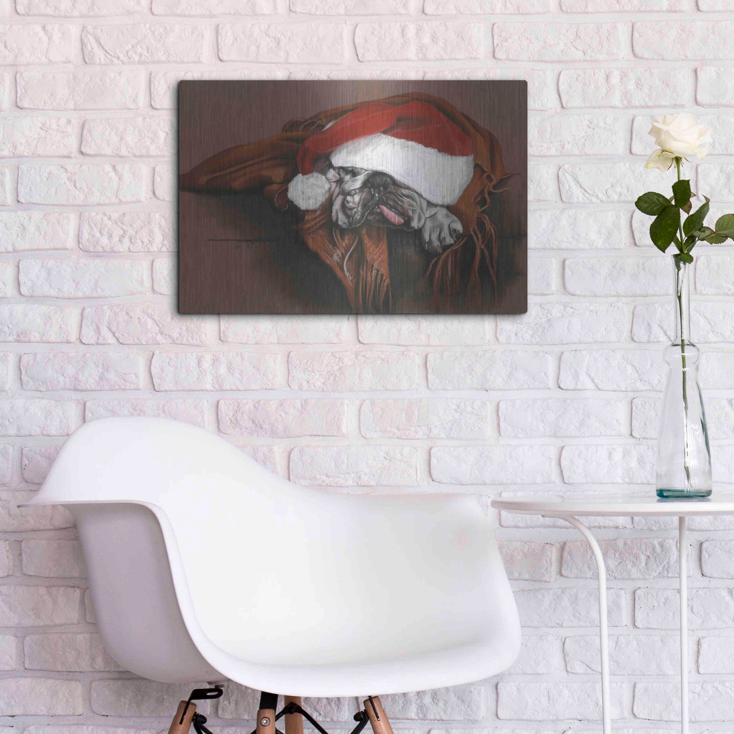 Luxe Metal Art 'Overworked Elf' by Barbara Keith, Metal Wall Art,24x16