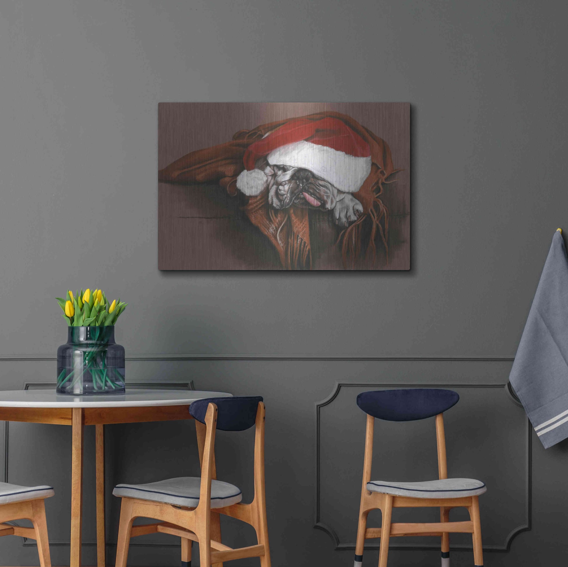 Luxe Metal Art 'Overworked Elf' by Barbara Keith, Metal Wall Art,36x24