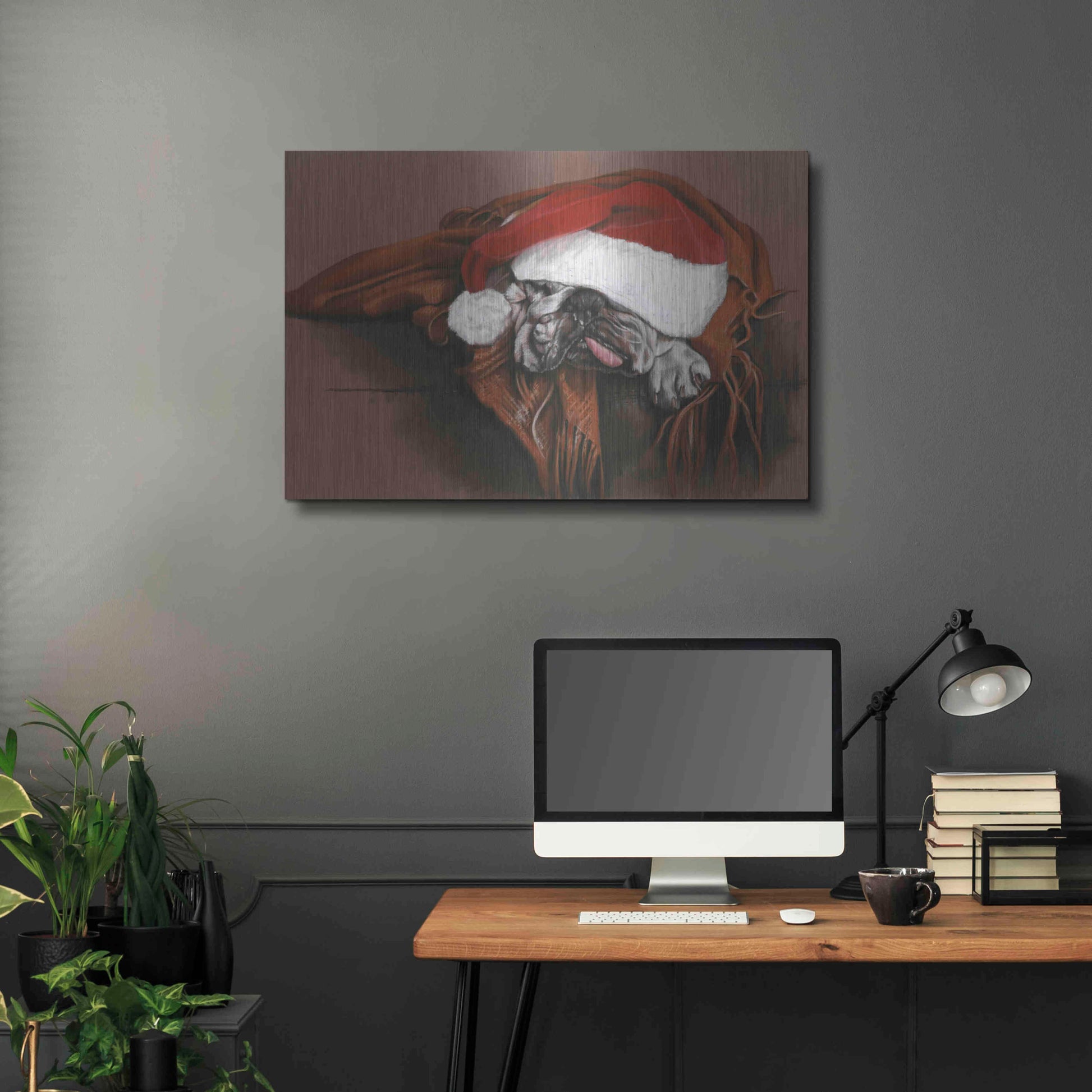 Luxe Metal Art 'Overworked Elf' by Barbara Keith, Metal Wall Art,36x24