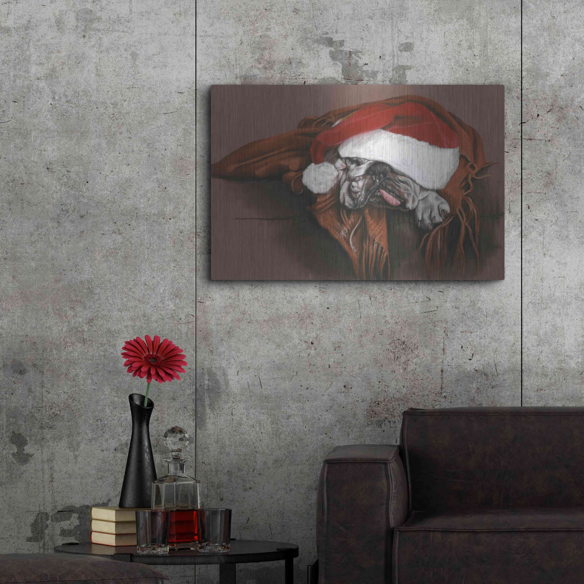 Luxe Metal Art 'Overworked Elf' by Barbara Keith, Metal Wall Art,36x24