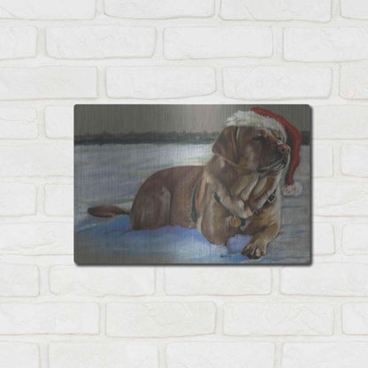 Luxe Metal Art 'Santa's Fuzzy Elf' by Barbara Keith, Metal Wall Art,16x12