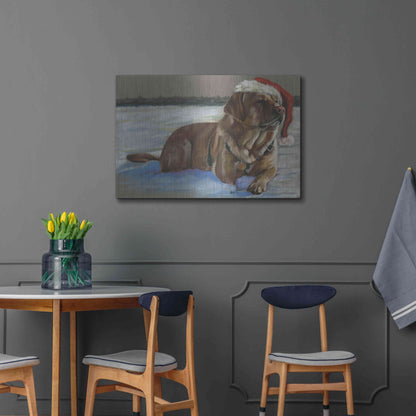 Luxe Metal Art 'Santa's Fuzzy Elf' by Barbara Keith, Metal Wall Art,36x24