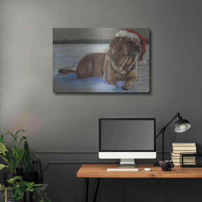 Luxe Metal Art 'Santa's Fuzzy Elf' by Barbara Keith, Metal Wall Art,36x24