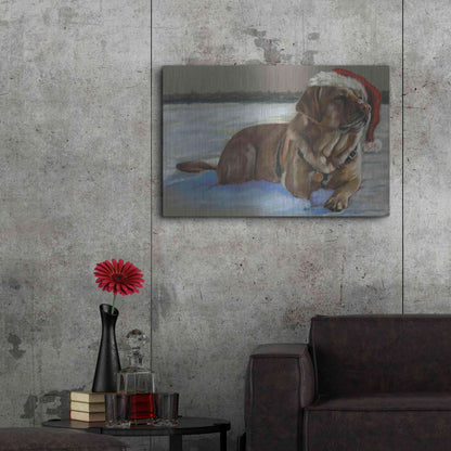 Luxe Metal Art 'Santa's Fuzzy Elf' by Barbara Keith, Metal Wall Art,36x24